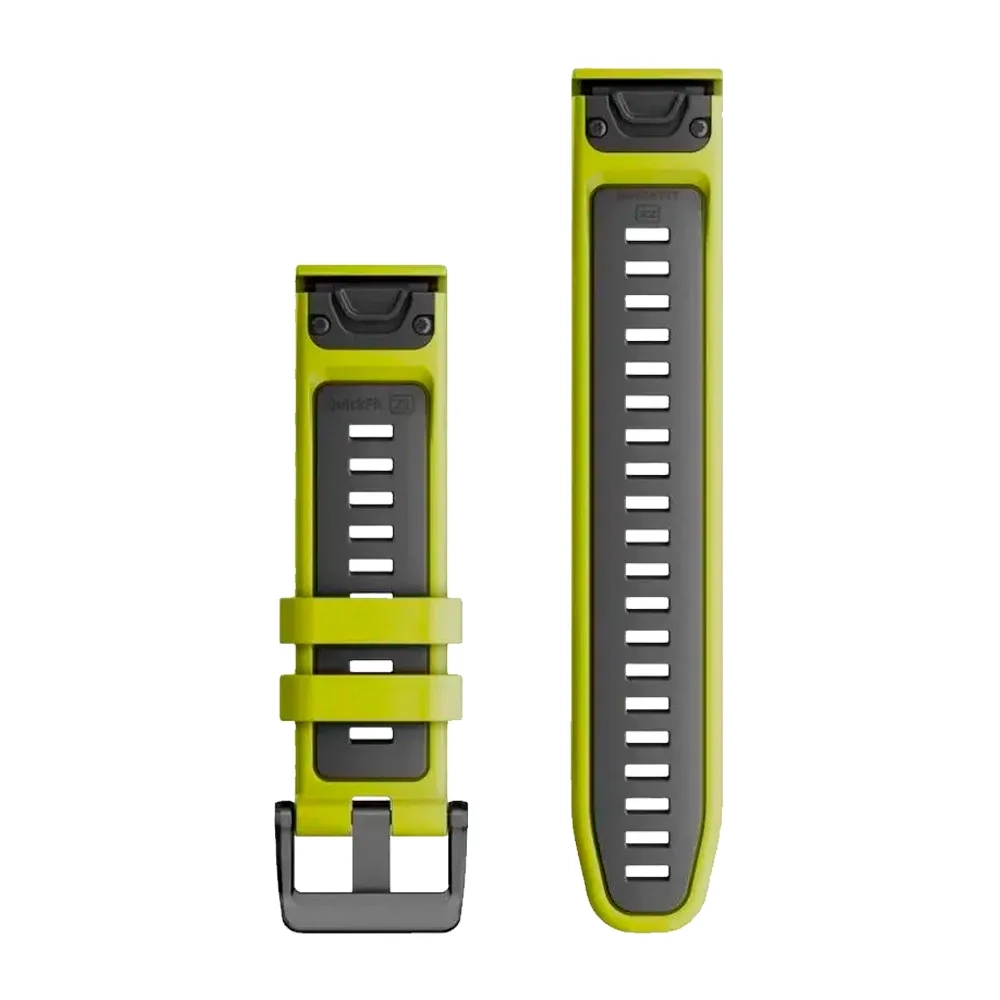 Ремешок Garmin Quickfit 22mm, Watch Band, Electric Lime/Graphite Silicone