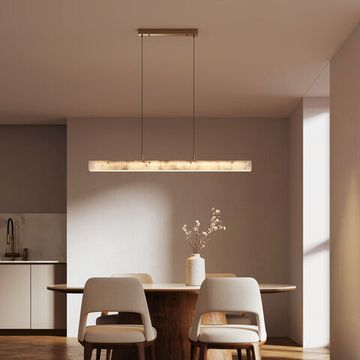 Подвесной светодиодный светильник из алебастра 40W 3000К 604053 LED латунь/ алебастр Alabaster Eurosvet