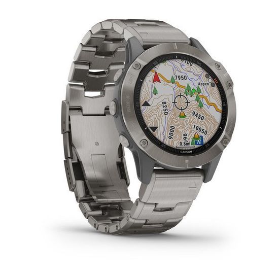 Мультиспортивные часы Garmin Fenix 6 Sapphire - титановый с титановым браслетом 010-02158-23