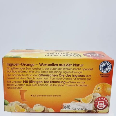 TEEKANNE Чай фруктовый и пряный Ingwer Orange со вкусом имбиря и апельсина, 18 пакетиков, 32.4 г (из Финляндии)