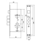 Китай Замок врезной 3024-3P (Zohen) (674)  (013540)