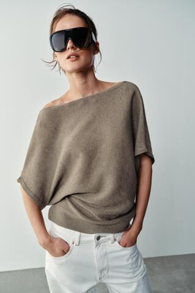 ТРИКОТАЖНЫЙ ТОП С ДРАПИРОВАННЫМ ВЫРЕЗОМ НА СПИНКЕ — ZARA