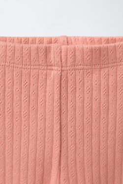 ZARA КОМПЛЕКТ ИЗ БОДИ С ЗАПАХОМ И ЛЕГИНСОВ С БАНТИКОМ, ЧЕРЕПИЧНЫЙ