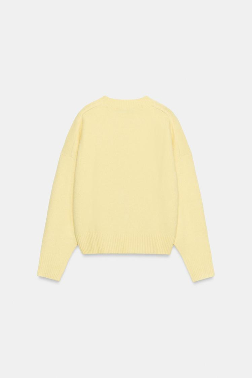 ZARA МЯГКИЙ ТРИКОТАЖНЫЙ СВИТЕР, СВЕТЛО-ЖЕЛТЫЙ