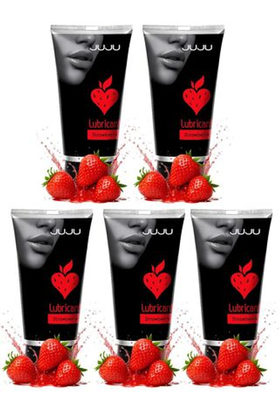 Сет съедобных лубрикантов JUJU Клубничка, 5х50ml 721JU