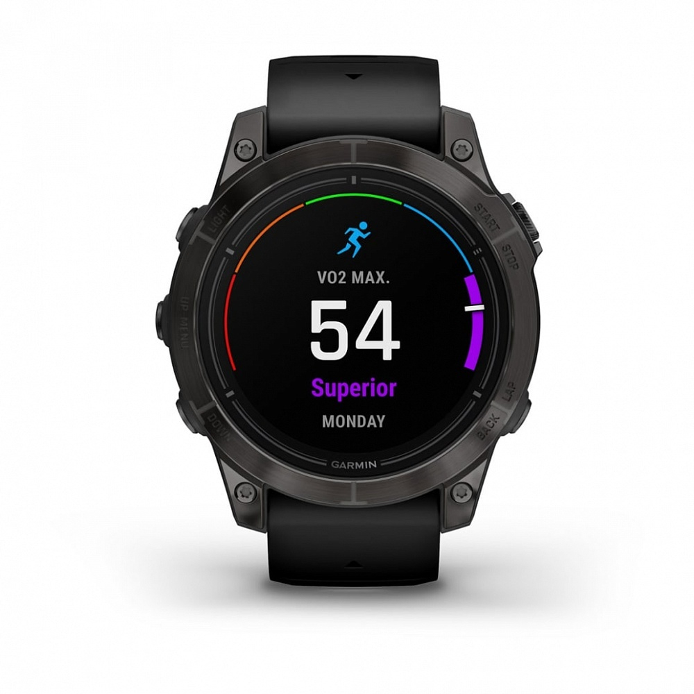 Смарт-часы Garmin Epix Pro (Gen 2) Sapphire Edition 47 мм, титановый, угольно-серый DLC, черный ремешок, 010-02803-11