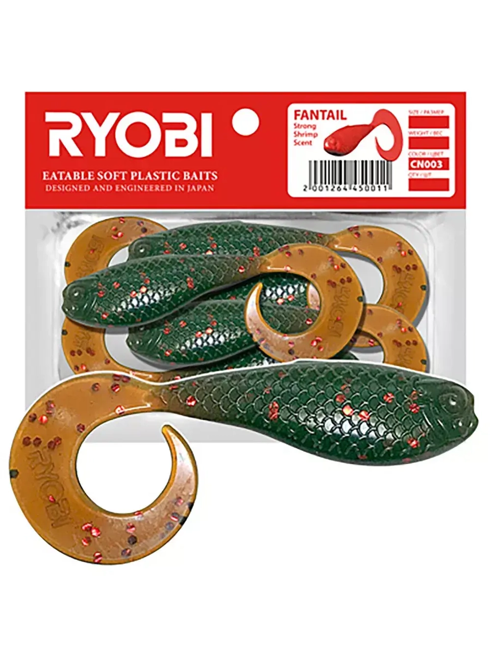 Мягкая силиконовая приманка риппер-твистер Ryobi FANTAIL