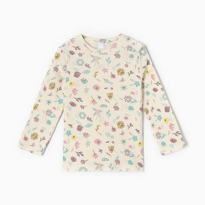 Футболка с дл. рукавом Flower р. 74-80 бежевый 9952951 (Крошка Я), 1 шт.