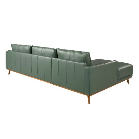 Угловой диван с левым шезлонгом 6200/5607-L-M5677 Angel Cerda из зеленой кожи
