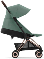 Коляска Cybex Coya Rosegold Frame Cloud G i-Size Moon Black Plus Leaf Green с дождевиком и бампером