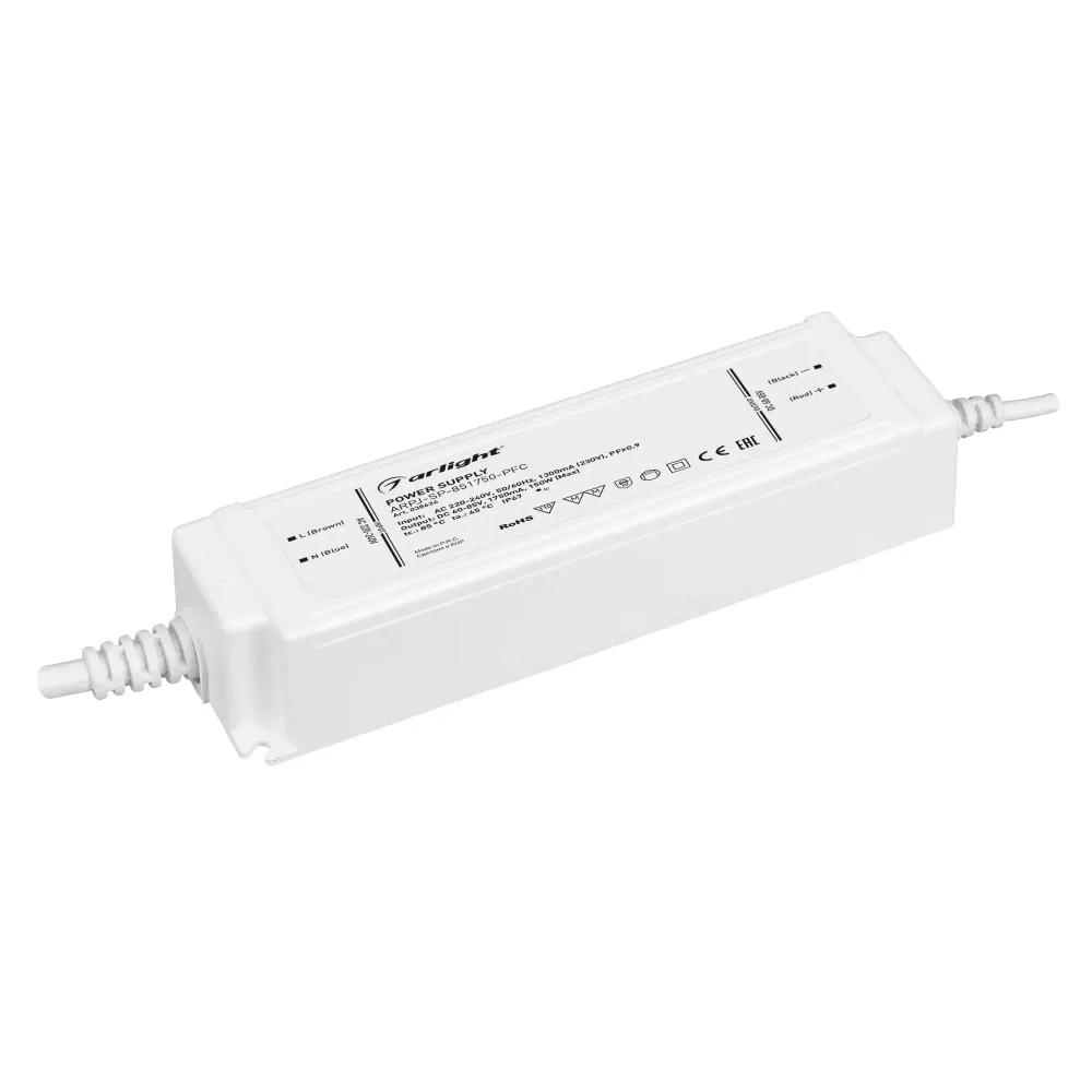 Блок питания ARPJ-SP-851750-PFC (150W, 60-85V, 1.75A) (Arlight, IP67 Пластик, 5 лет) Блок питания ARPJ-SP-851750-PFC (150W, 60-85V, 1.75A) (Arlight, IP67 Пластик, 5 лет)