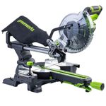 Торцовочная пила Greenworks GD24MS216, 24V, бесщеточная, 4800 об/мин, 216x30мм, рез 65х310мм, с протяжкой, без АКБ и ЗУ (1501707)