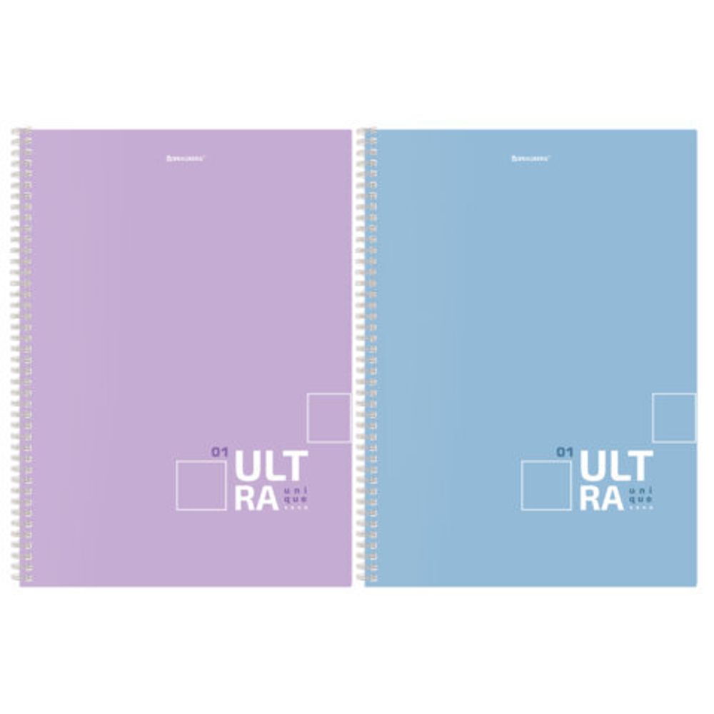 Тетрадь А4, 96 л., BRAUBERG, гребень, клетка, матовая ламинация, "UltraTone" (микс в спайке), 405317