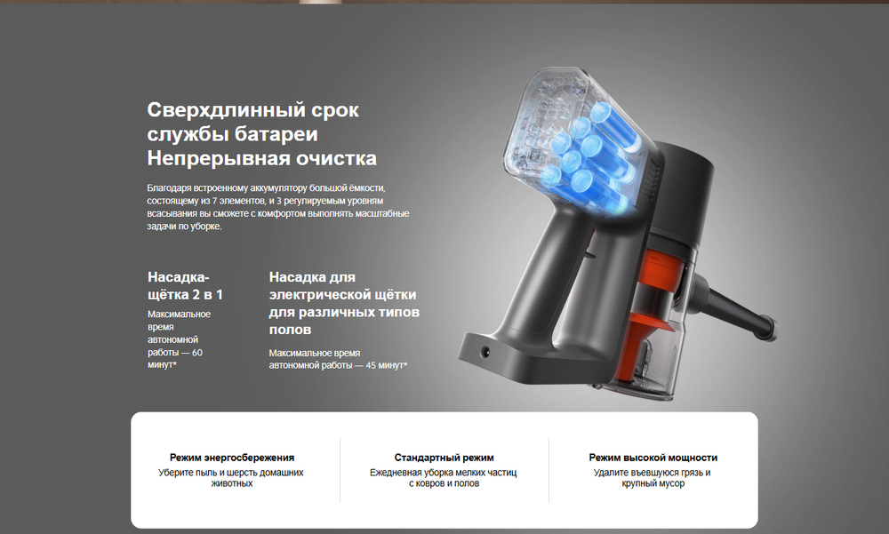 Беспроводной пылесос Xiaomi Vacuum Cleaner G20 Max