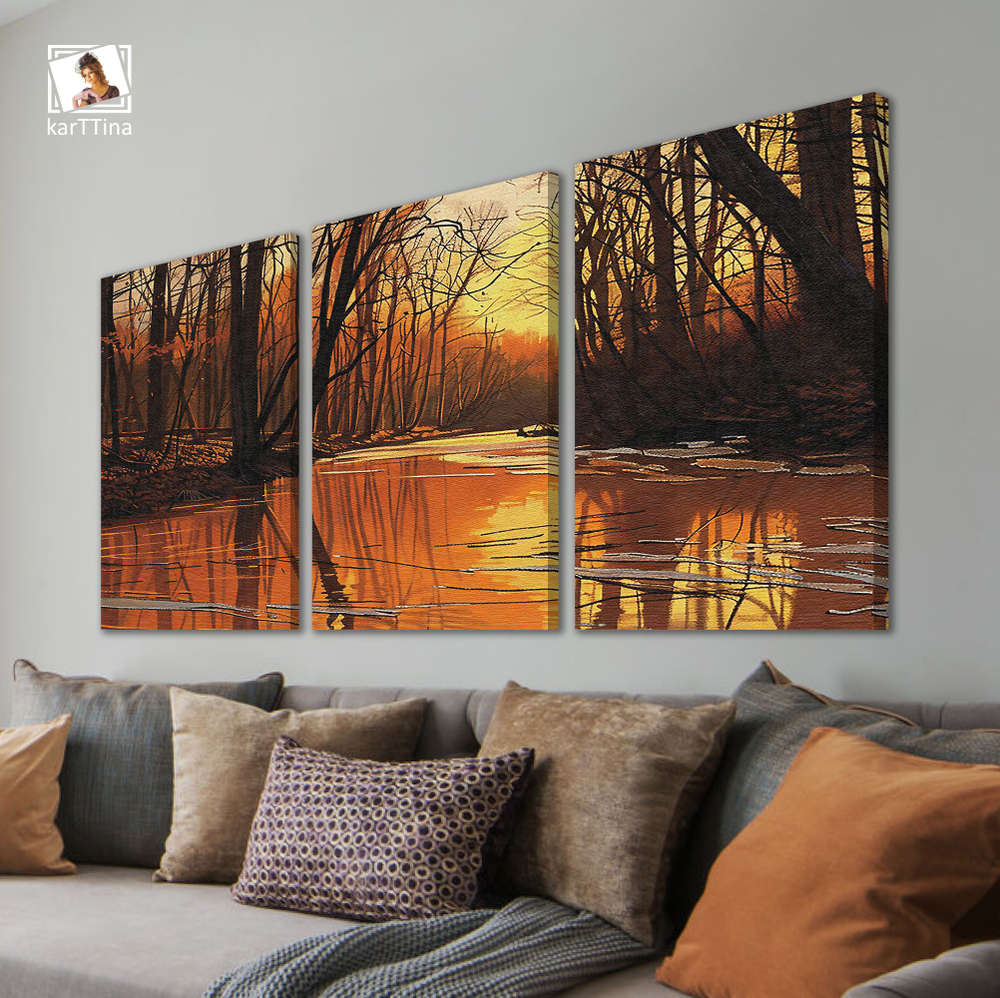 Картина karTTina "Затонувшие деревья", 150 см х 70 см