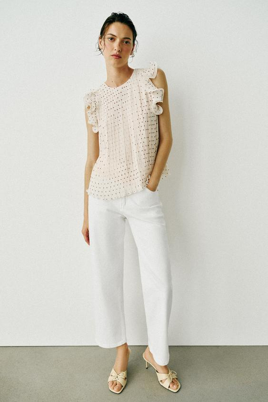 ZARA ДЖИНСЫ Z1975 STRAIGHT С ВЫСОКОЙ ПОСАДКОЙ, БЕЛЫЙ