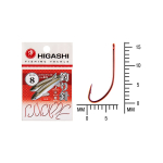 Крючок одинарный HIGASHI Akitakitsune ringed #12 Red