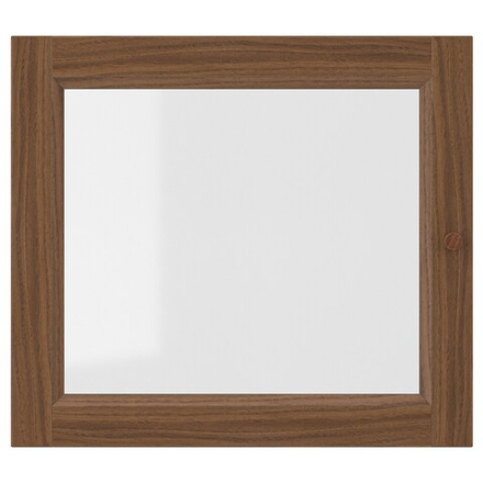IKEA OXBERG (ИКЕА ОКСБЕРГ) — Стеклянная дверь, коричневый орех, 40x35 см