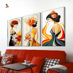 Картина karTTina "ОЧЕРТАНИЕ ЦВЕТОВ", 150 см х 70 см