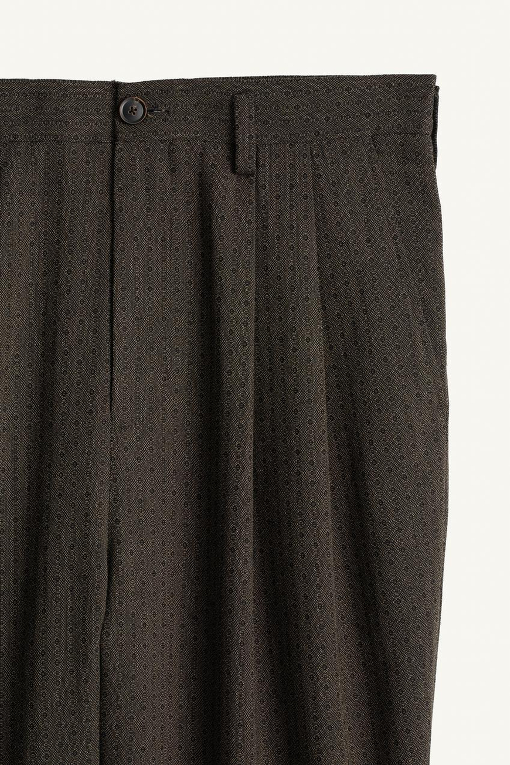 ZARA ЖАККАРДОВЫЕ БРЮКИ В СКЛАДКУ С ГЕОМЕТРИЧЕСКИМ РИСУНКОМ, КОРИЧНЕВЫЙ
