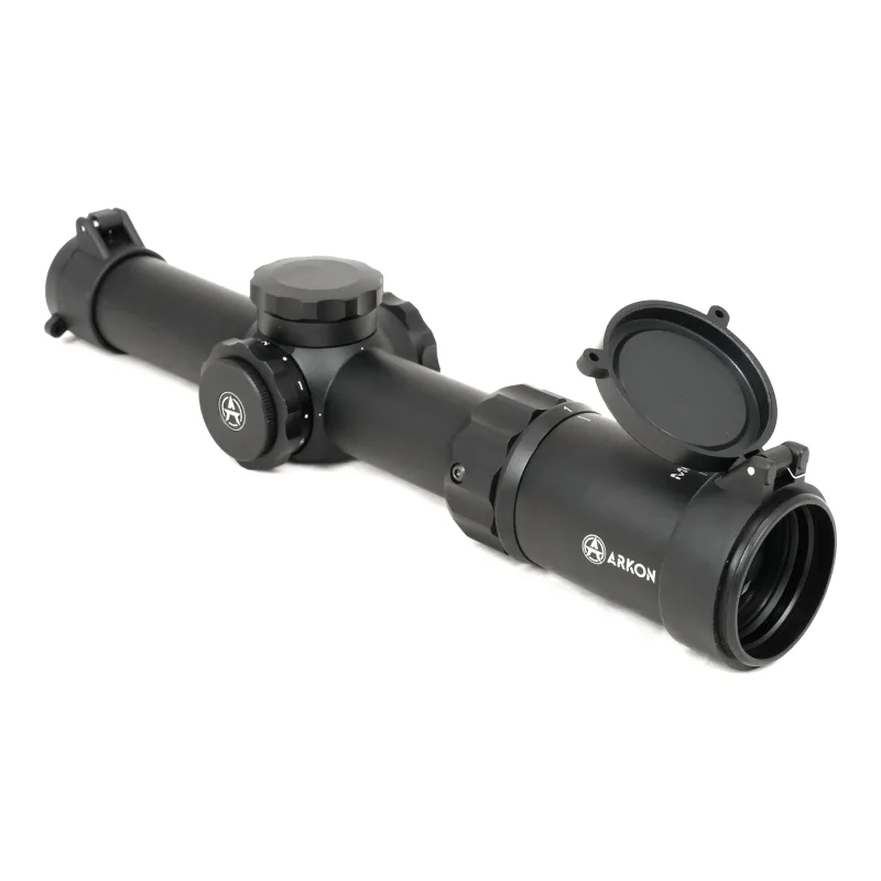 Оптический прицел ARKON Model C 1-6x24 / Аркон Модель Ц1 6 на 24 - вид сзади, барабанчики поправок и крышка