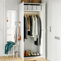 IKEA STUK  (ИКЕА СТУК)  -  Коробка с перегородкой - белый/чёрный 17x51x18 см