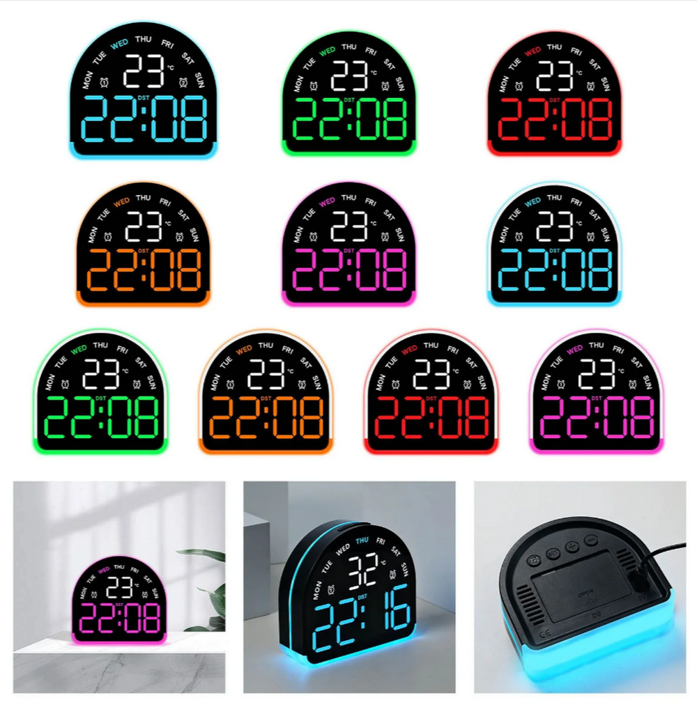 Часы-будильник настольные LED 5522 black