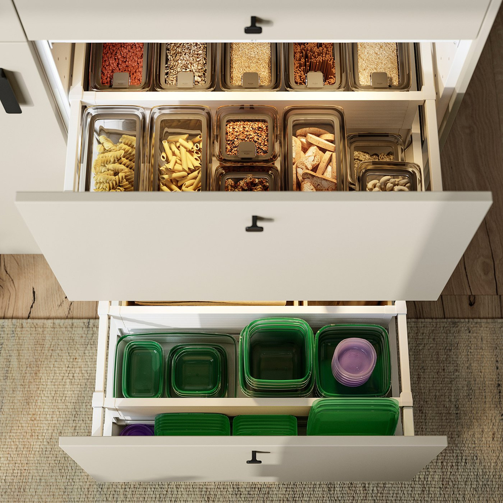 IKEA PRUTA  (ИКЕА ПРУТА)  -  Контейнеры для еды с крышками, 17 шт. - зелёные