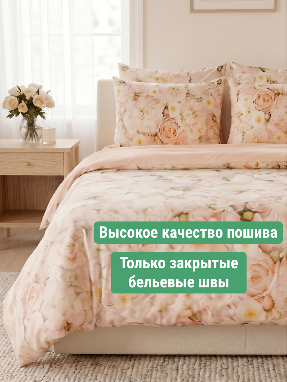 Нежный букет и светлый персиково-пудровый оттенок