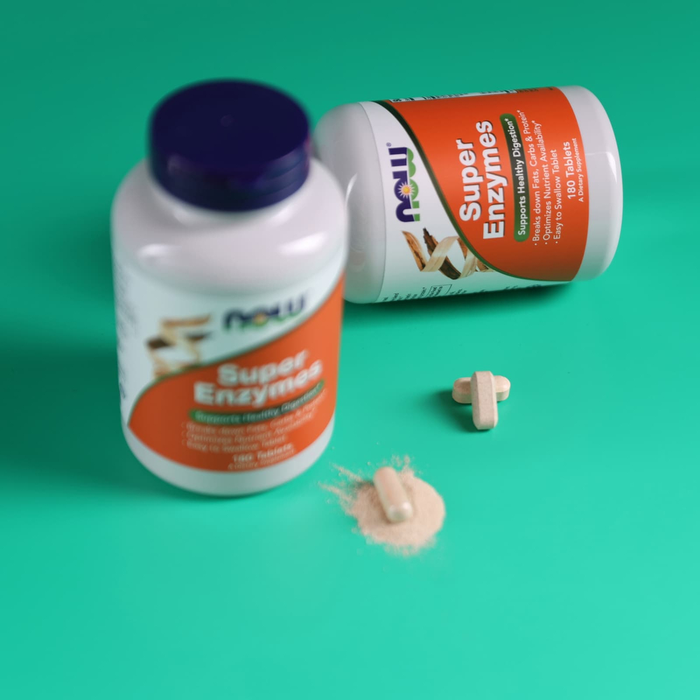 NOW Foods, суперферменты, 180 таблеток