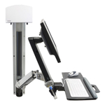 Комбо-крепление "рука" Ergotron StyleView Sit-Stand Combo System без рабочей поверхности, с средним держателем CPU (45-271-216 / 45-271-026), Серебряный