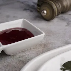 Соусник 70*70 мл двойной 14*7 см h3 см прямоуг. белый фарфор P.L. Proff Cuisine [6]