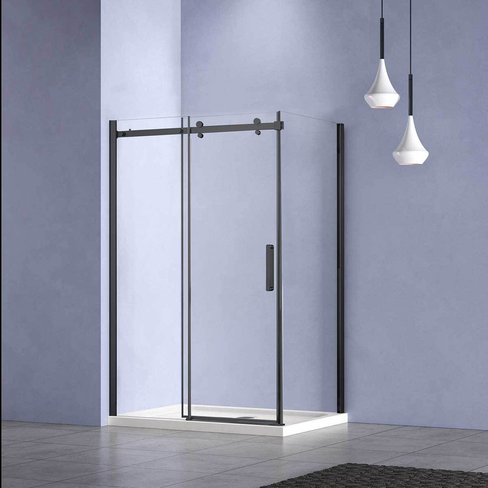 Душевой уголок Комо-Н (Como-N) VSR-4CN1012CLB, 1200*1000, черный, стекло прозрачное,