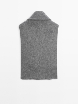 Massimo Dutti Манишка из 100% кашемира с застежкой-молнией, серый