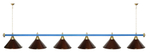 Лампа STARTBILLIARDS 6 пл. (плафоны зеленые,штанга золотая,фурнитура золото)