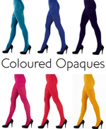 Бархатистые колготки Coloured Opaques (Размер: XL) (Цвет: малиновый)