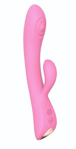 Розовый вибратор-кролик Bunny & Clyde - 22,5 см. (Цвет: розовый)