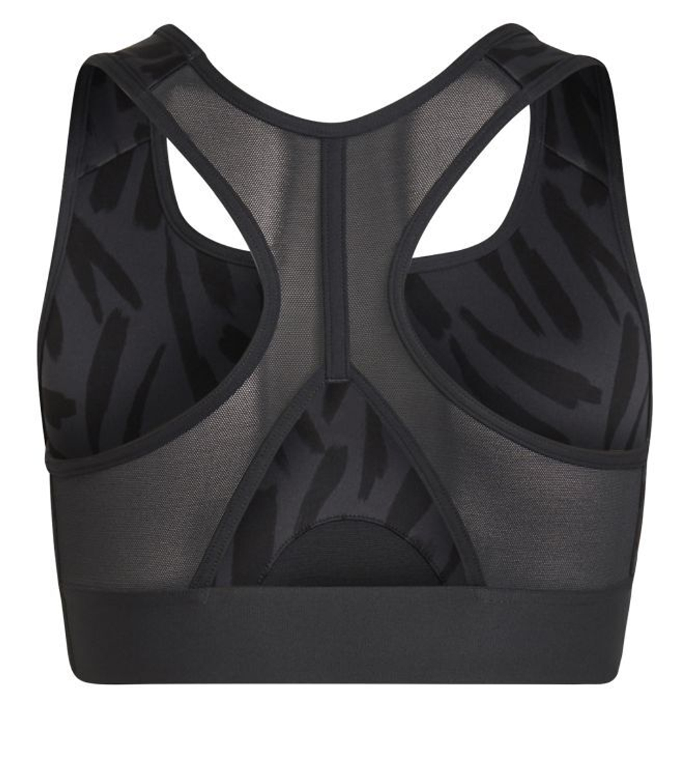 Топ для девочки теннисный ТОП теннисный sportowy Adidas Power Bra - carbon gray/black
