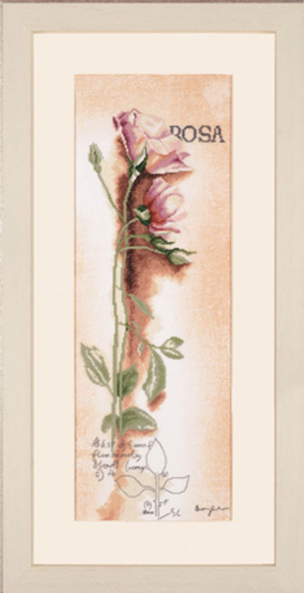 Набор для вышивания нитками Lanarte, Rosa -Botanical, 20х60 см