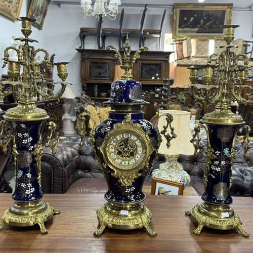 Каминный комплект часы и канделябры 2 шт