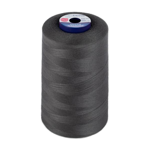 Нитки универсальные Gamma 40/2, 4570 м (5000 ярд) / 1 кат., 374 т.серый