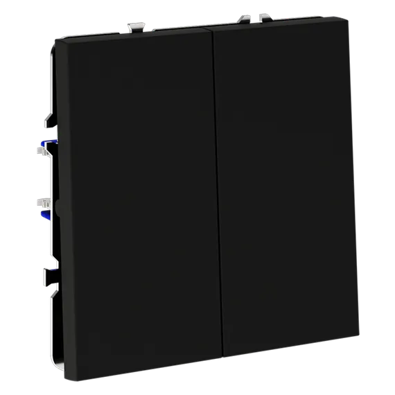 Выключатель двухклавишный Voltum S70 Черный VLS020108