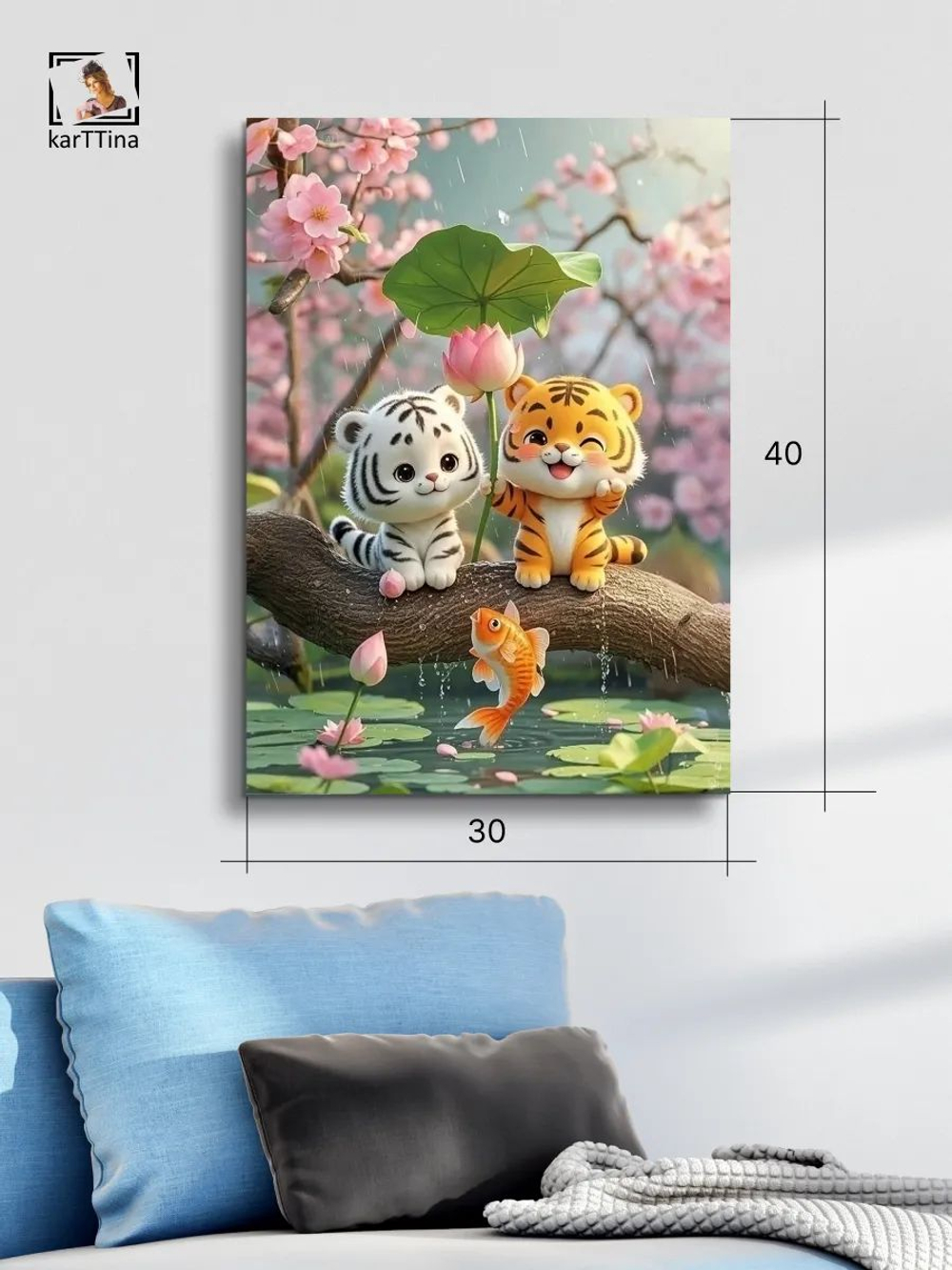 Картина "Игривая пара", галерейная 30х40см 1шт.