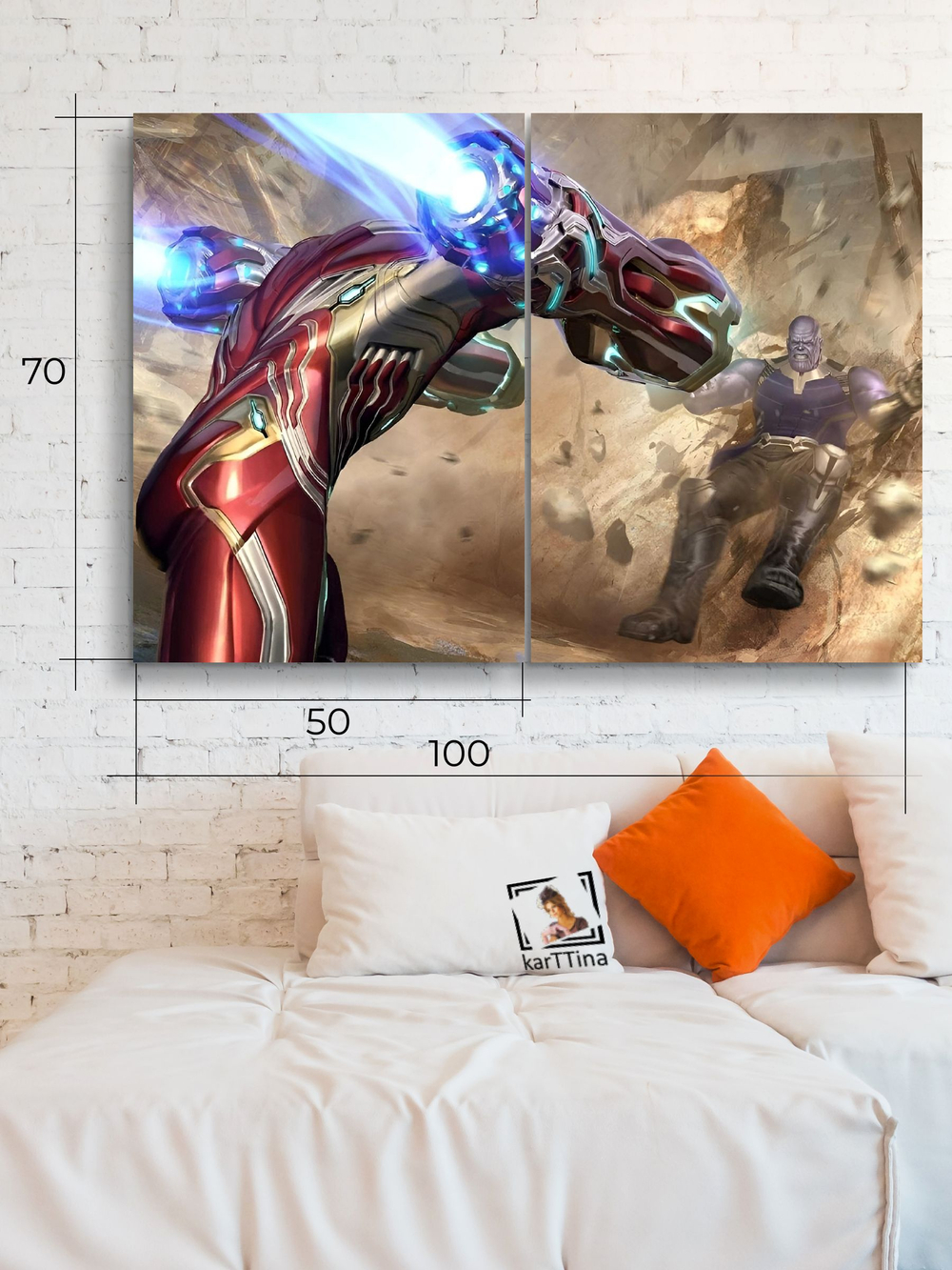 Картина Момент силы модульная 50x70см 2шт., на деревянном подрамнике