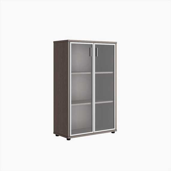 Шкаф средний со стеклом Тренд металл (Trend Metal) TRD285434 77,6x36x122,8