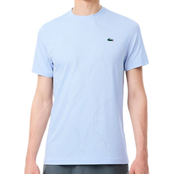 Meski T-Shirt Lacoste Ultra Dry Crocodile Jacquard Tennis - sugared blue