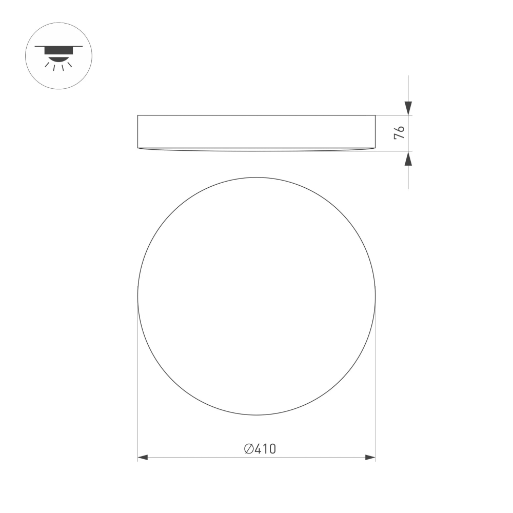 Светильник SP-FLOWER-R410-32W Day4000 (BK, 110 deg, 230V) (Arlight, IP54 Пластик, 3 года) 049803