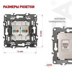 Розетка ЭРА Серия 12 12-3108-15 информационная двойная 2XRJ45 IP20 перламутр | Эра 12