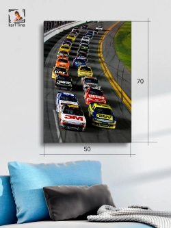 Картина "NASCAR", на стену для интерьера 50х70см 1шт.