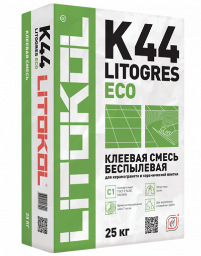 Клей LITOGRES K44 ECO Цвет: Серый  25 кг, класс С1Т, Litokol
